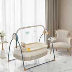 Electric Baby Cradle Deluxe Foldable With Music And Swing