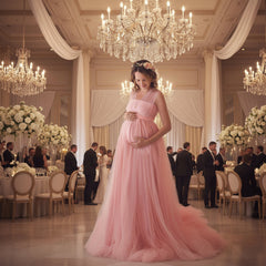 Net Gauze Bandage Maternity Mopping Dress