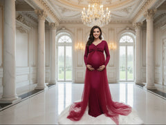 Stretch Cotton Maternity Photo Dress