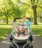 Plastic Early Education Baby Bed Toy Bell With Tactile Fabrics