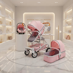 Portable Folding Stroller Lie Flat For Newborn Babies Aluminum Frame Baby Cart