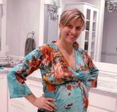 Maternity Shirt Crossover Robe Style - Blue