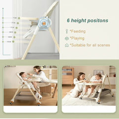 Luxury Baby High Chair Assembly Free Removable Seat And Tray Adjustable Height