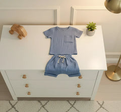 Soft Cotton Baby Collection Two Piece Outfit Set Premium Quiet Luxury