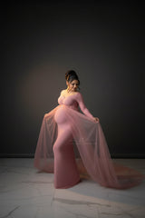 Stretch Cotton Maternity Photo Dress