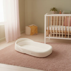 Portable Movable Folding Anti Pressure Crib White Decor Cotton Polyester Blend