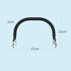 PU Leather Stroller Armrest Replacement For Foldable Baby Strollers Black