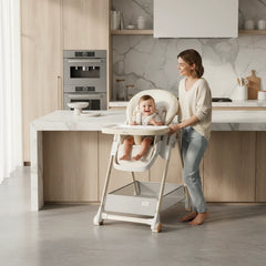 Luxury Baby High Chair Assembly Free Removable Seat And Tray Adjustable Height