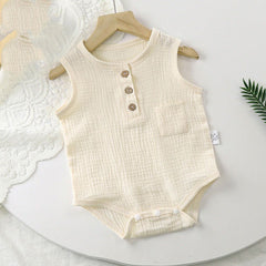 Newborn Summer Jumpsuit Thin Sleeveless Pajamas
