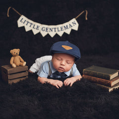 Newborn Baby Boy Gentleman Suit Romper Romper Hat Dress Shirt Bow Tie Strap Photo Onesie