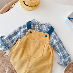 Boys And Girls Fall Denim Overalls