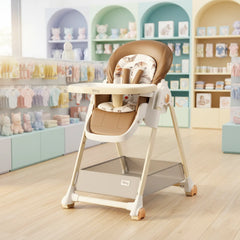 Luxury Baby High Chair Assembly Free Removable Seat And Tray Adjustable Height