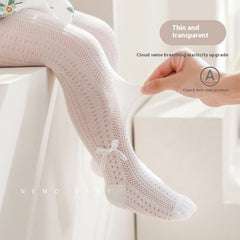 Summer Girls Leggings Bow Princess White Dance Body Stockings