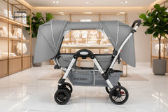 Carbon Fiber Twin Reclining Facing Seats Folding Stroller Elite Shock Absorption