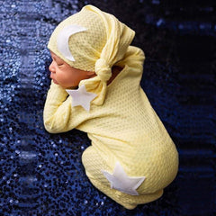Moonbeam Baby Stars And Moon Knitted Jumpsuit - Cozy Knit For Newborn Photos