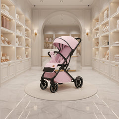 Lightweight Four-Wheel Stroller With Sit Or Lie Flat