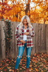 Keily Plaid Pocketed Shacket
