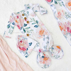Newborn Button Printing Sleeping Bag Hat Four Seasons