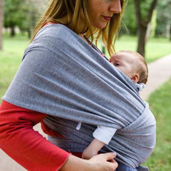 Organic Baby Wrap Carrier – Grey Melange | Soft & Breathable