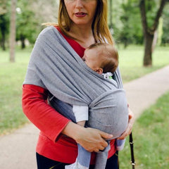 Organic Baby Wrap Carrier – Grey Melange | Soft & Breathable