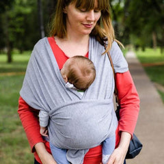 Organic Baby Wrap Carrier – Grey Melange | Soft & Breathable