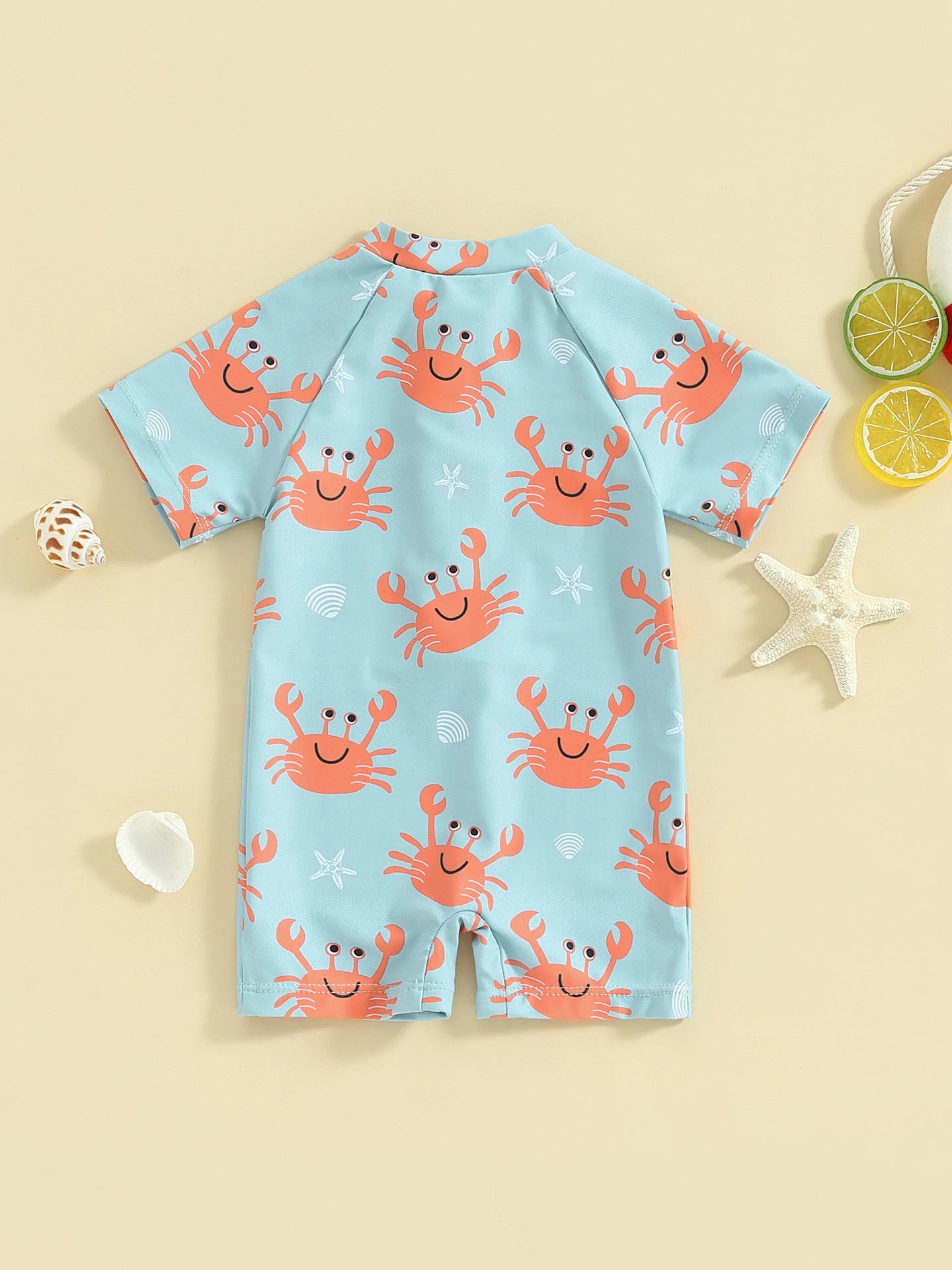 TinyTide Cute Crab Printed Baby Boys Protective Shorts - Stretch Lycra