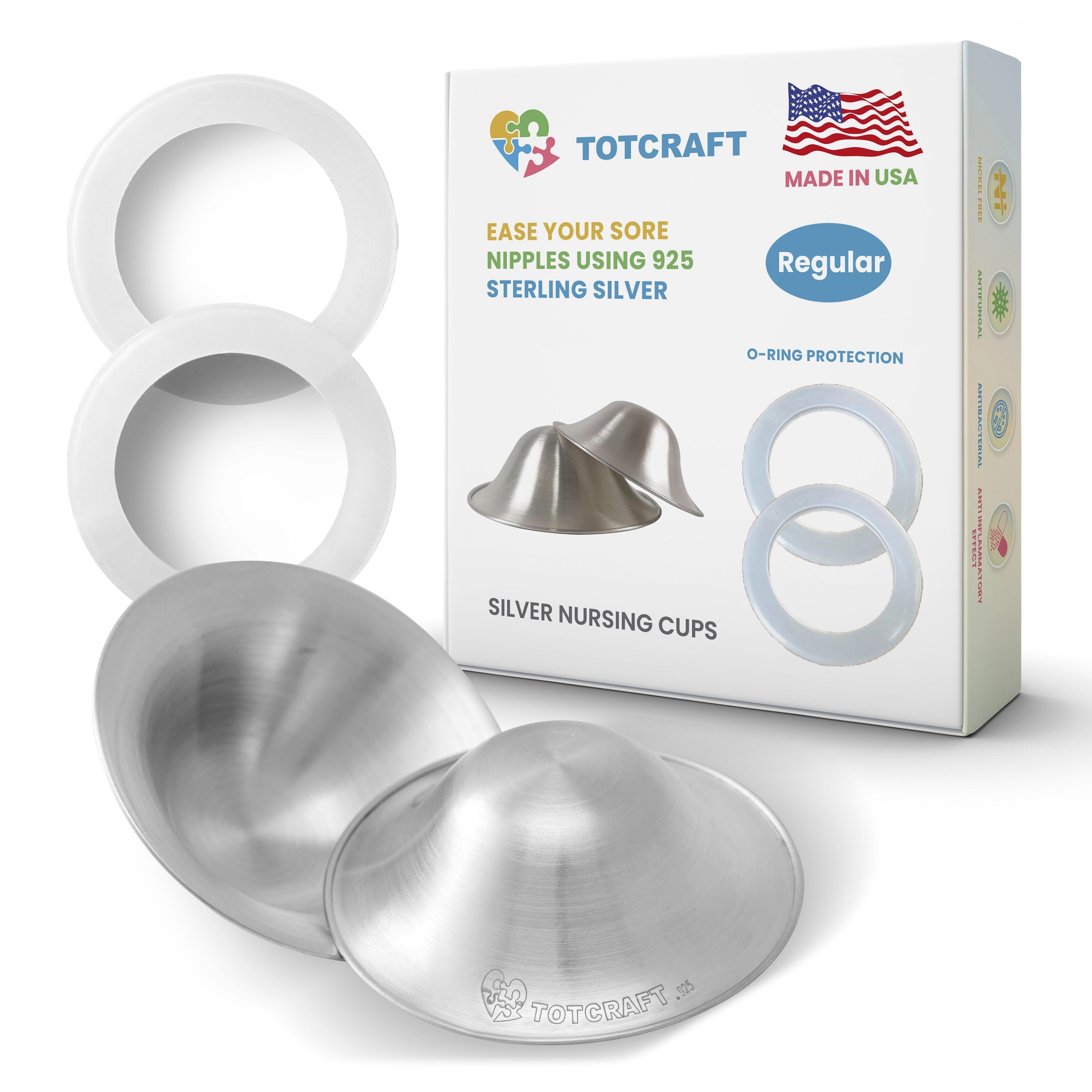 Silver nursing cups