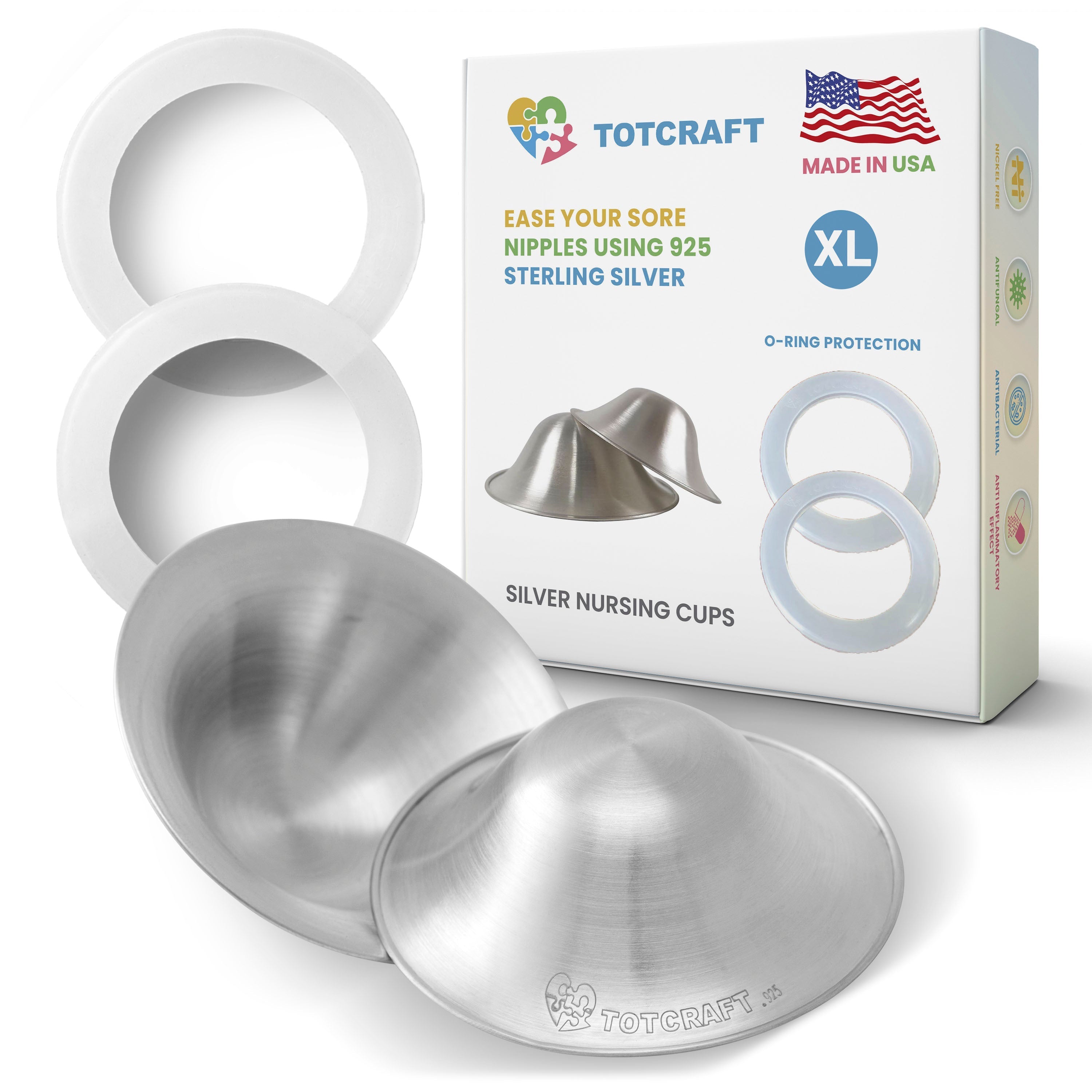 Silver nursing cups