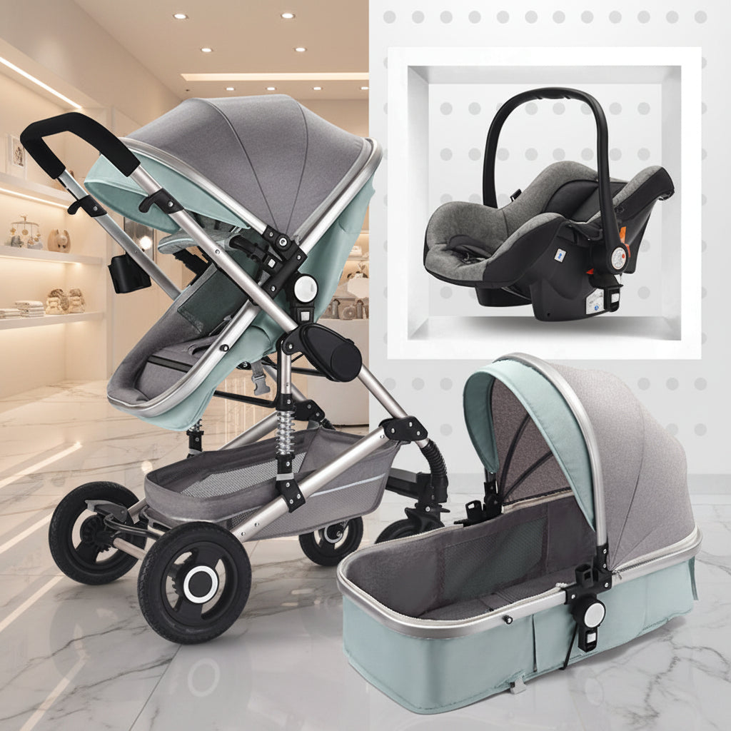 Portable Folding Stroller Lie Flat For Newborn Babies Aluminum Frame Baby Cart