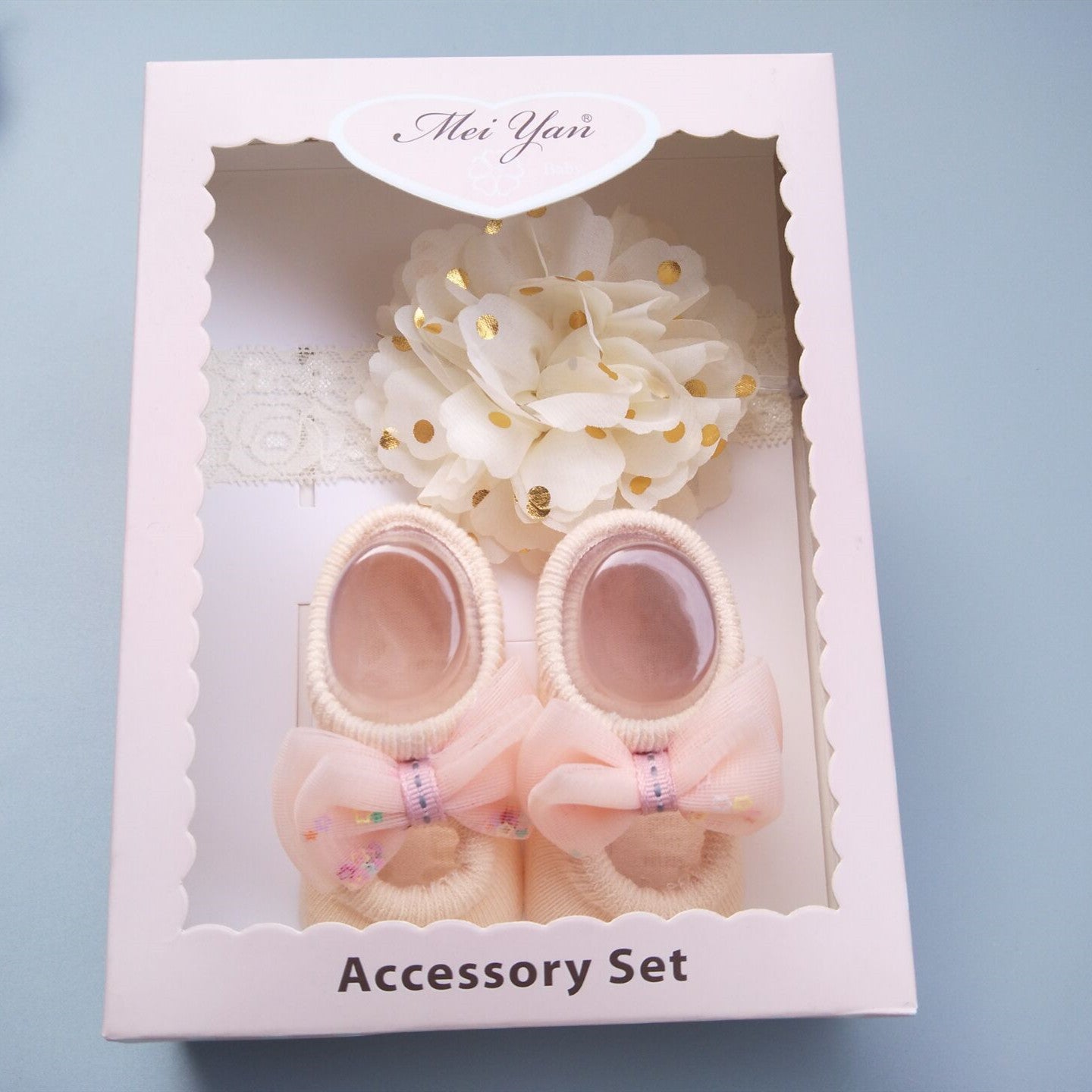 New Baby Girl Socks Headband Gift Box