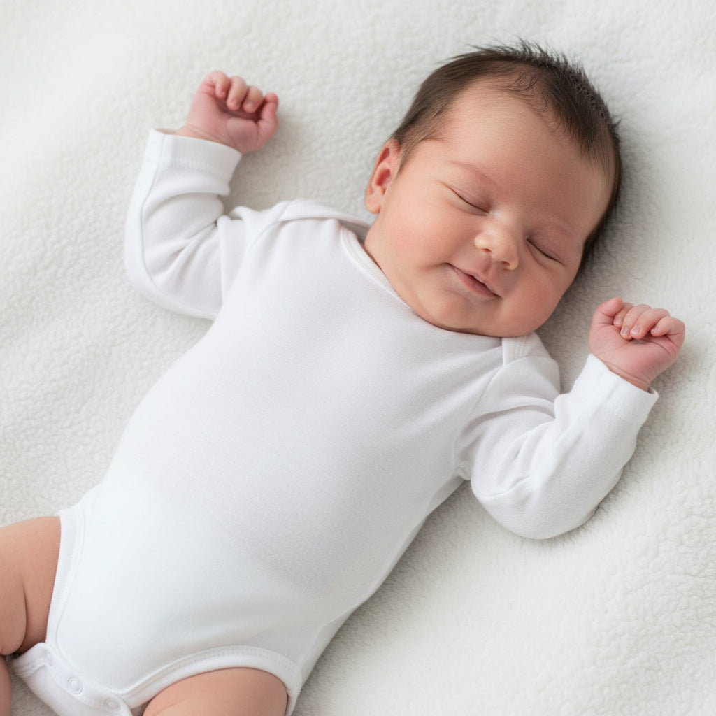 LittleNest Baby Onesies Pure Cotton Long Sleeve Solid Color Romper - Soft Cotton