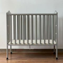 Boy Adjustable Gray Modern Multifunctional Sleeping Wooden Foldable Crib Baby Bed for Newborns
