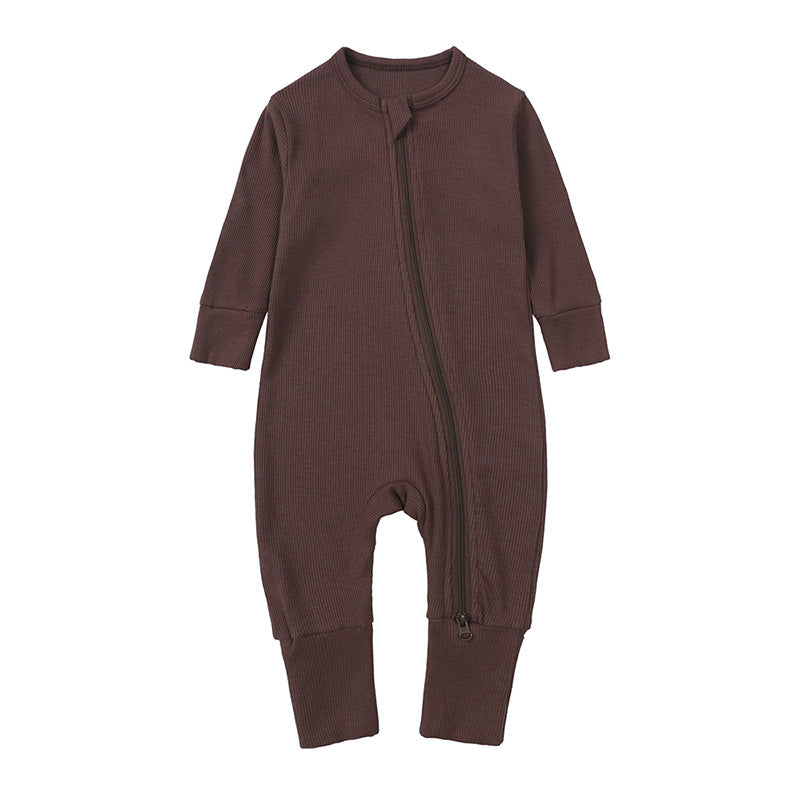 Newborn Clothes Solid Color Rib Fabric Romper