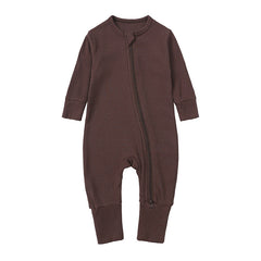 Newborn Clothes Solid Color Rib Fabric Romper