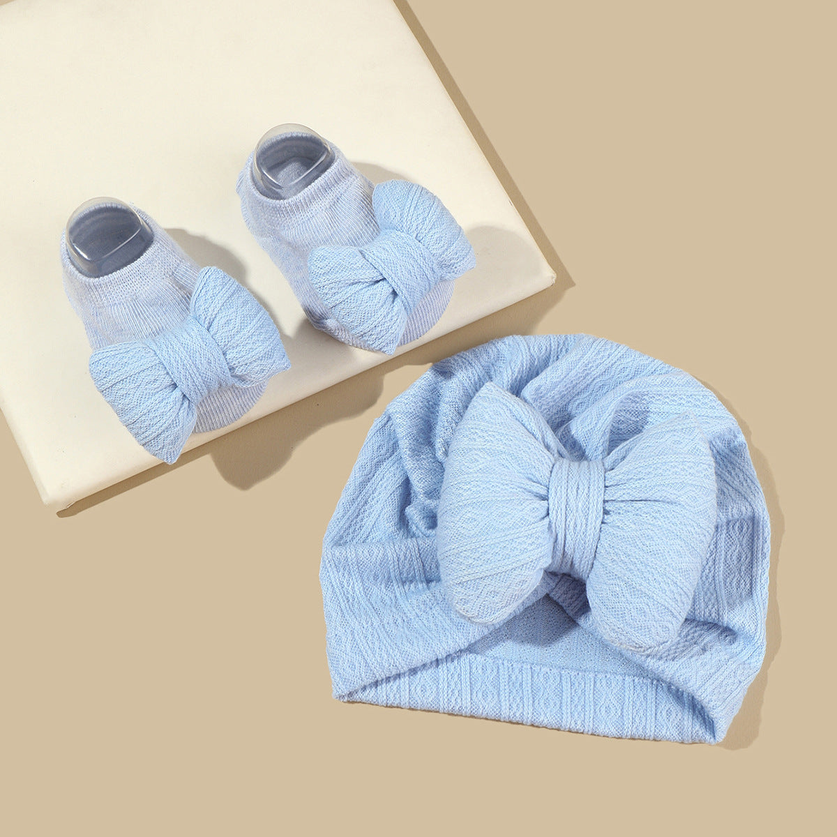 Tam-o'-shanter And Socks Suit Infant Knitted Big Bow