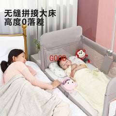 Smart baby crib folding and splicing large bed, multifunctional newborn baby crib, portable, movable, and adjustable