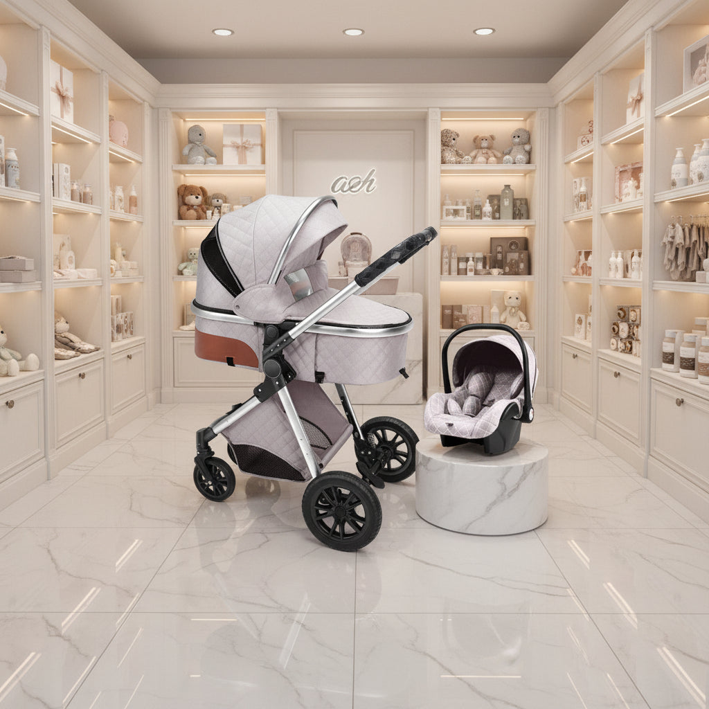 Lightweight Folding Two Way Shock Absorbing Newborn Baby Stroller
