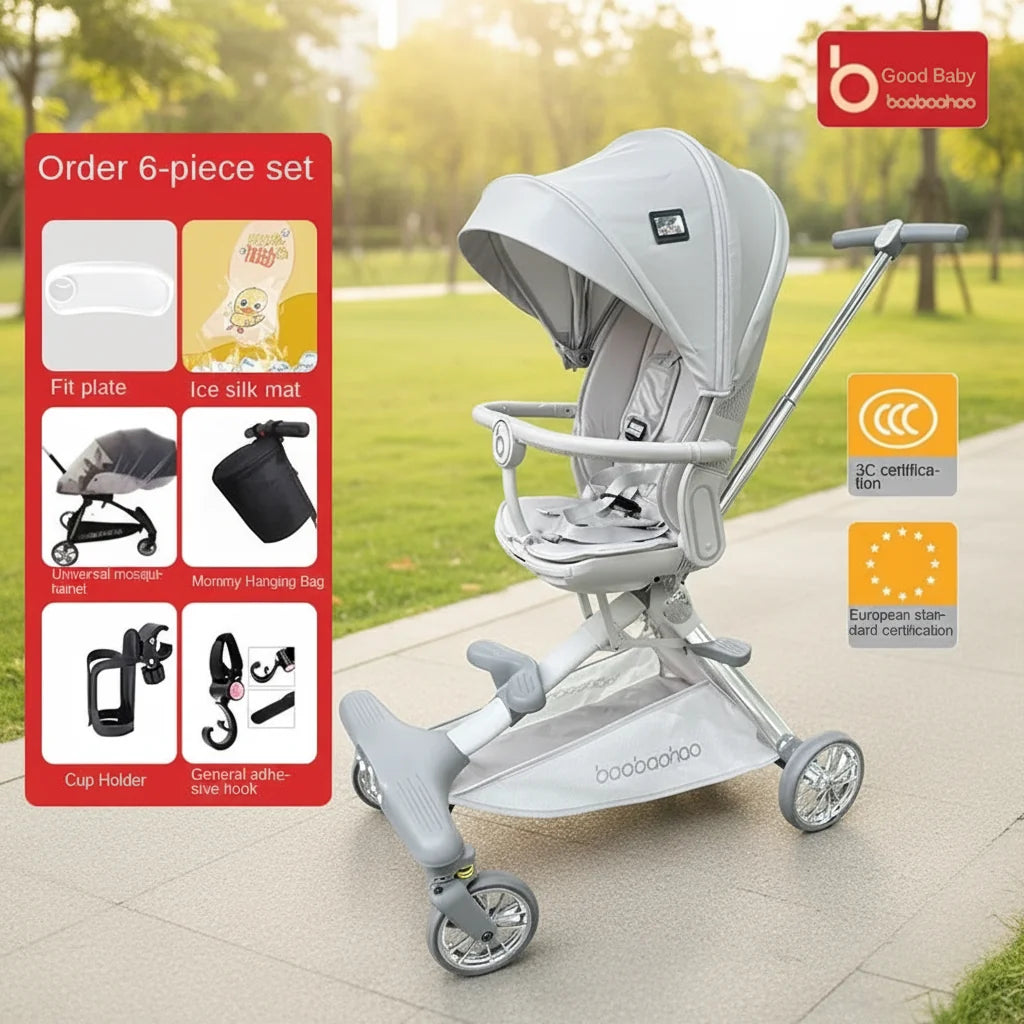 V16 Lightweight Baby Walker Stroller Two Way Seat Lie Down Folding Landscape