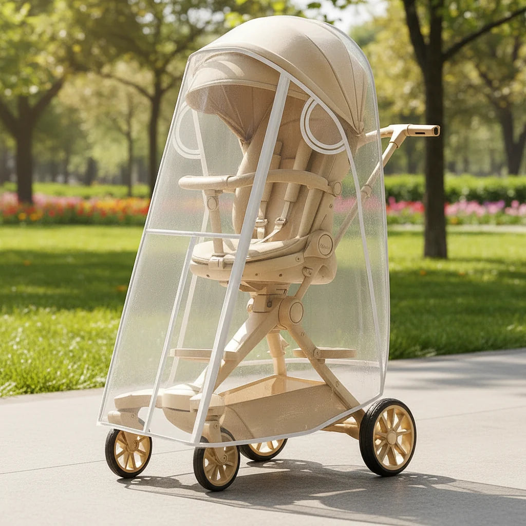 Transparent Rain Cover For Baby Strollers Prams Pushchairs Waterproof Windproof