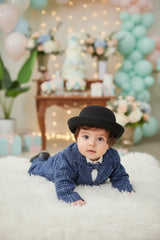 Boutique Premium Cotton Baby Boy Suit Set Checkered Pants
