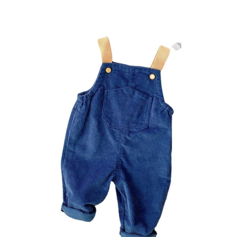 Boys And Girls Fall Denim Overalls