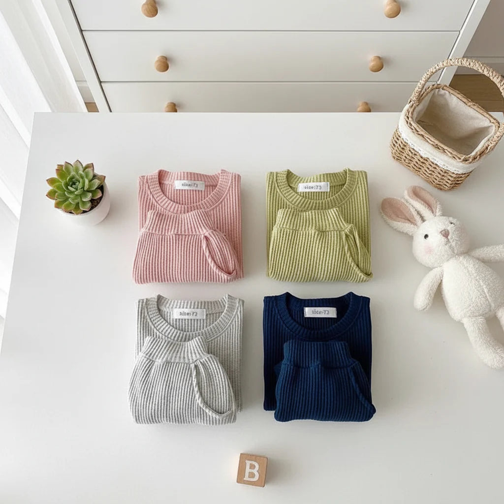 Waffle Cotton Toddler Two Piece Set Waffle Knit Exclusive