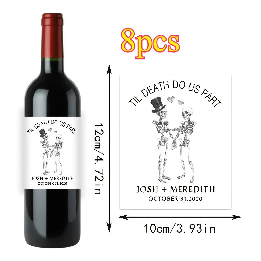 Custom 8PCS Wine Bottle Stickers for Baby Shower Personalized Baby Name Gender Reveal Party Gift Labels
