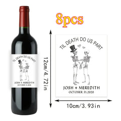 Custom 8PCS Wine Bottle Stickers for Baby Shower Personalized Baby Name Gender Reveal Party Gift Labels