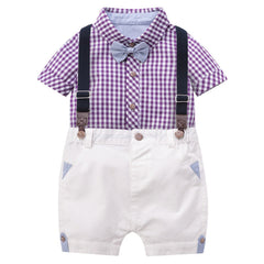 Children's Western-style suit handsome British short-sleeved two-piece suit