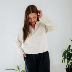 Ladies' Bamboo Fleece Collared Pullover | Sage