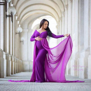 Photo Mopping Long Maternity Skirt