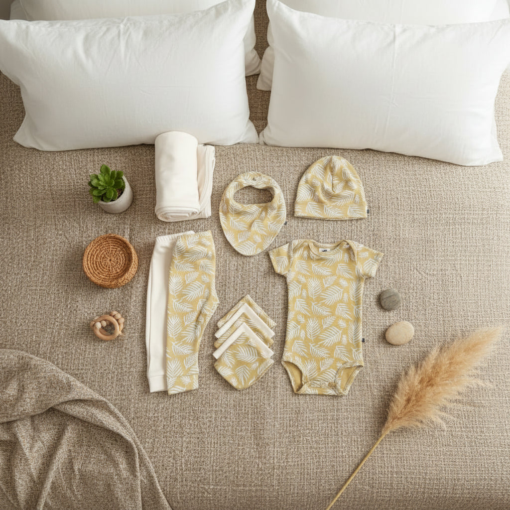 Bamboo Baby Capsule Gift Box | Palm Fronds & Cream