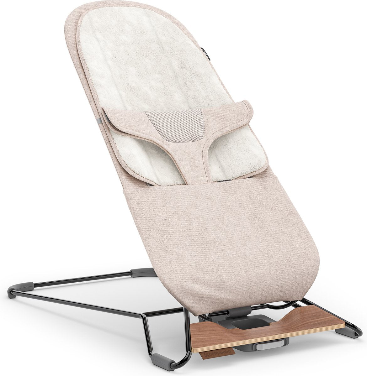 Uppababy - mira charlie - rocking chair - bouncer - sand - black frame with wooden base - baby and toddler - 2-in-1 rocking chair - relax