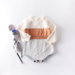 Knitted woolen bodysuit, bag fart, romper, romper